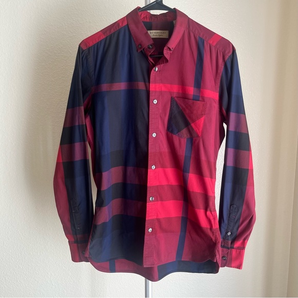 Burberry London Exploded Check Pattern Long Sleeve Shirt Size S